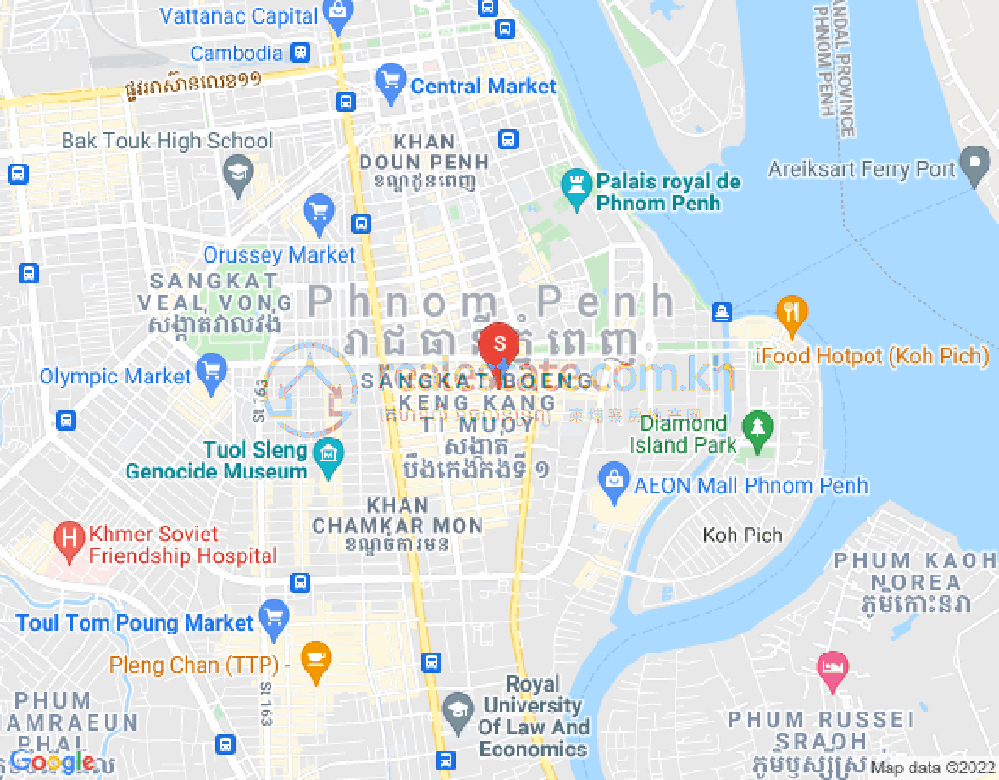 万景岗1分区（BKK1), 波哥堪, 金边地图