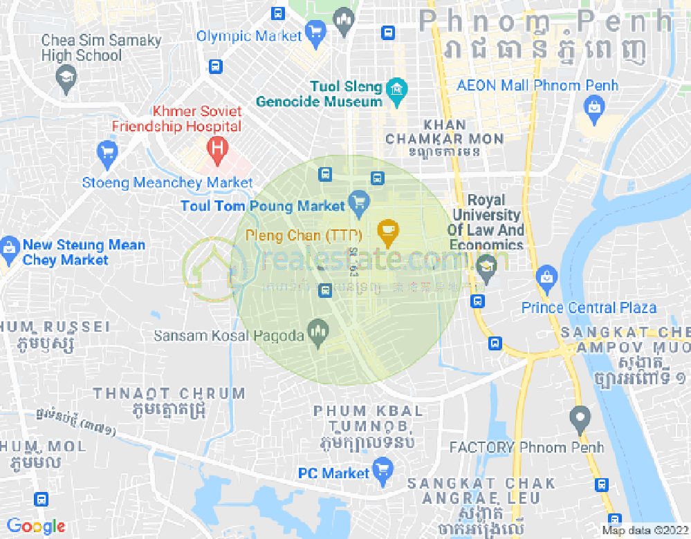470, トゥールトンポン1, チャムカモン, プノンペンの地図