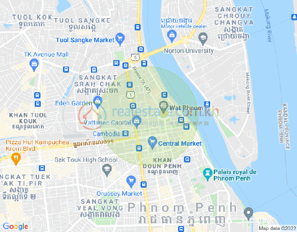 시모이치즈2구역, 룽볜구, 프놈펜 지도