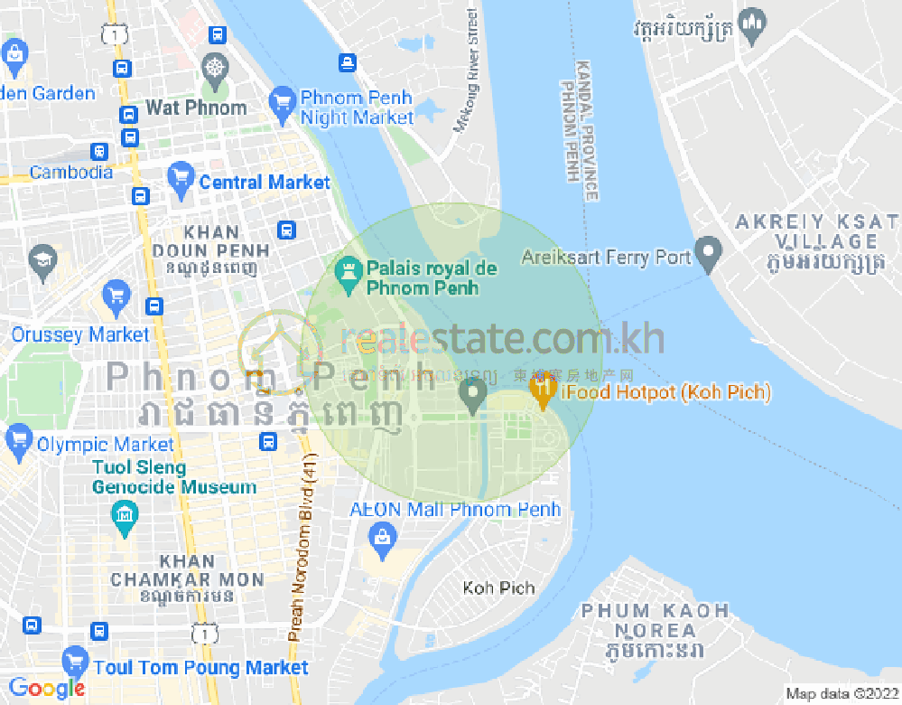사팔만구역, 룽볜구, 프놈펜 지도
