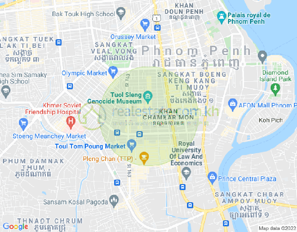 Mapa: BKK 3, Boeng Keng Kang, Phnom Penh
