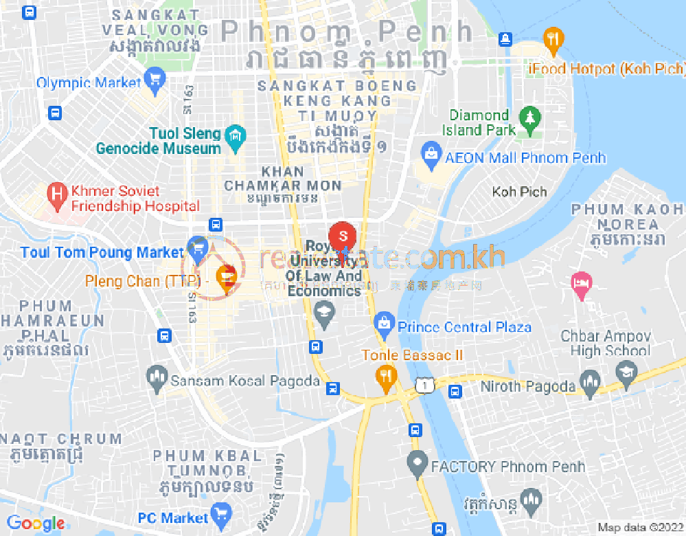 Mapa: Boeung Trabek, Chamkarmon, Phnom Penh