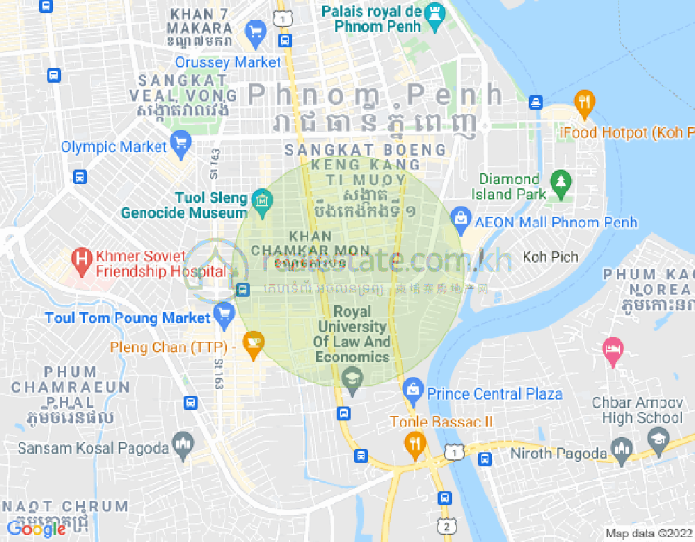 308, 백색하구역, 짬까몬, 프놈펜 지도