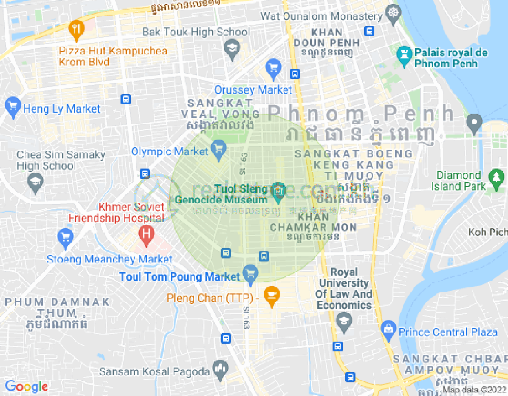 Mapa: BKK 2, Boeng Keng Kang, Phnom Penh
