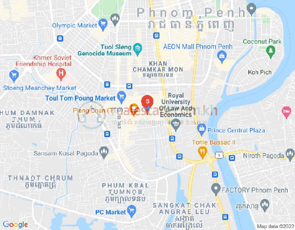 Mapa: Boeung Trabek, Chamkarmon, Phnom Penh