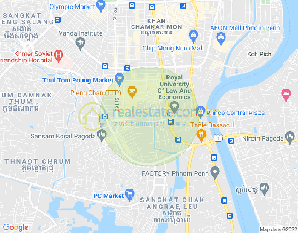 Map of Boeung Trabek, Chamkarmon, Phnom Penh