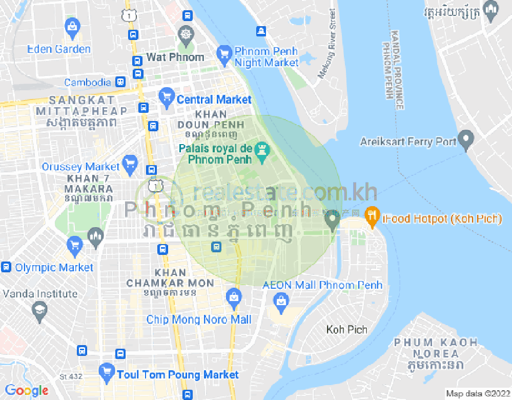 チャクトムク, ドーンペン, プノンペンの地図