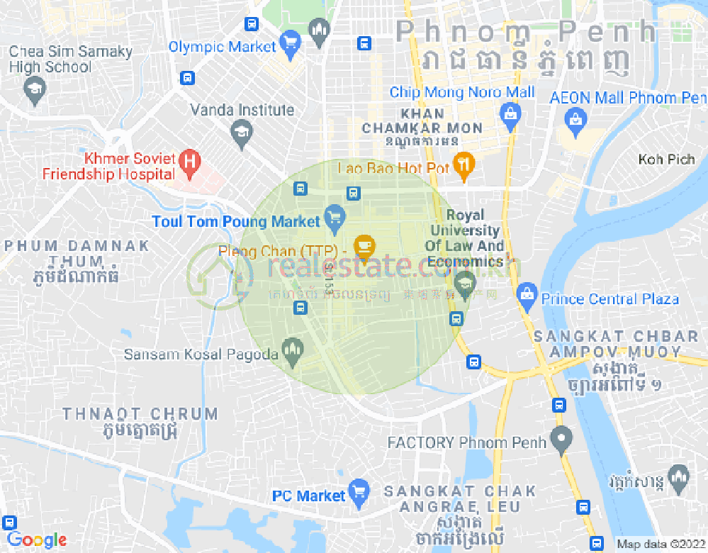 Карта Тул Том Пунг 1, Чамкармон, Пномпень