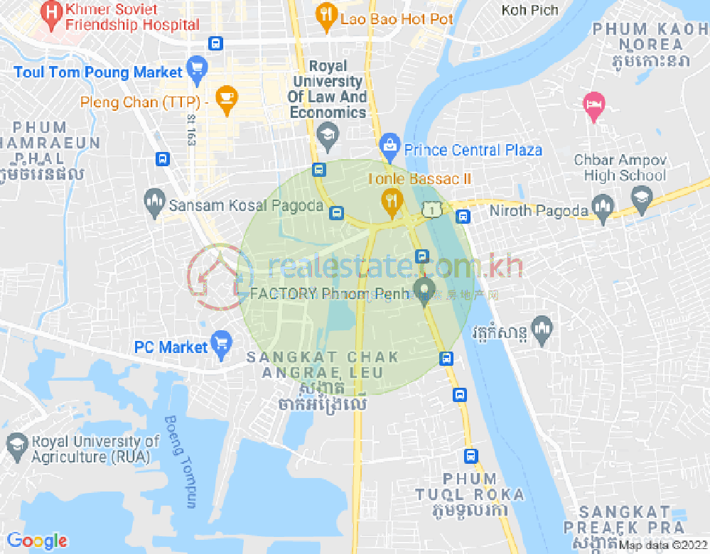 60, 백색하구역, 짬까몬, 프놈펜 지도