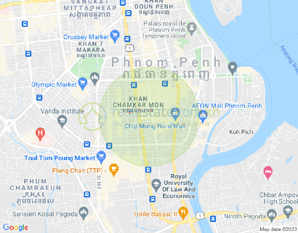 BKK 1, ボンケンコン, プノンペンの地図