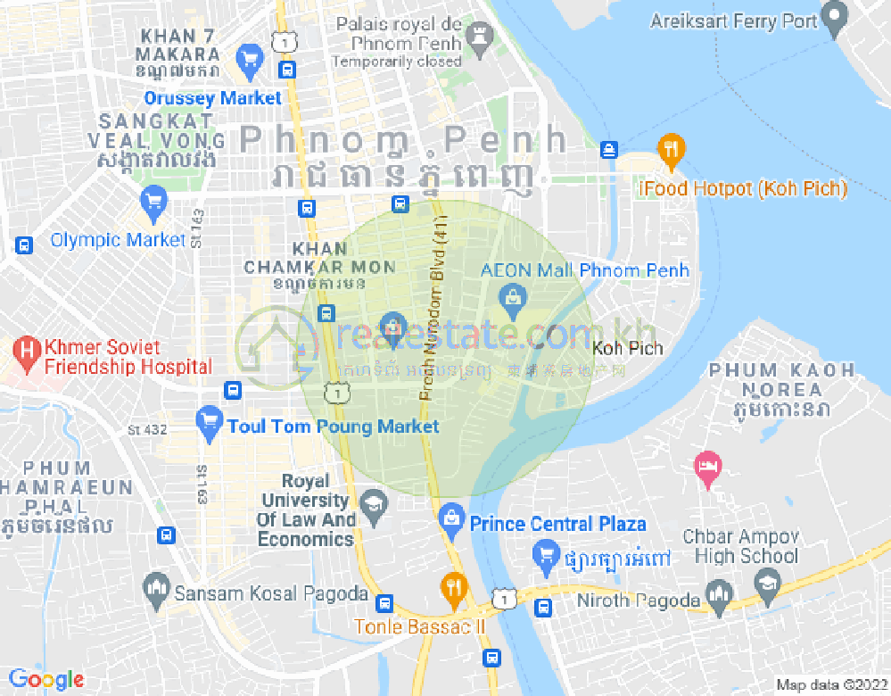 แผนที่ โตนเลบาสัก, จัมการมอน, พนมเปญ
