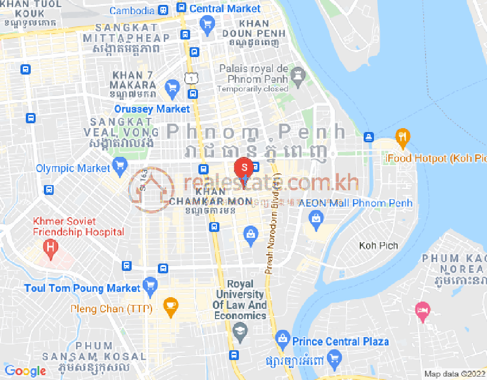Mapa: BKK 1, Boeng Keng Kang, Phnom Penh