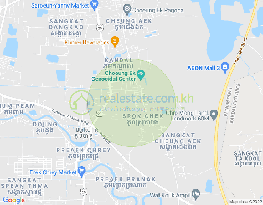 Mapa: Preaek Kampues, Dangkao, Phnom Penh