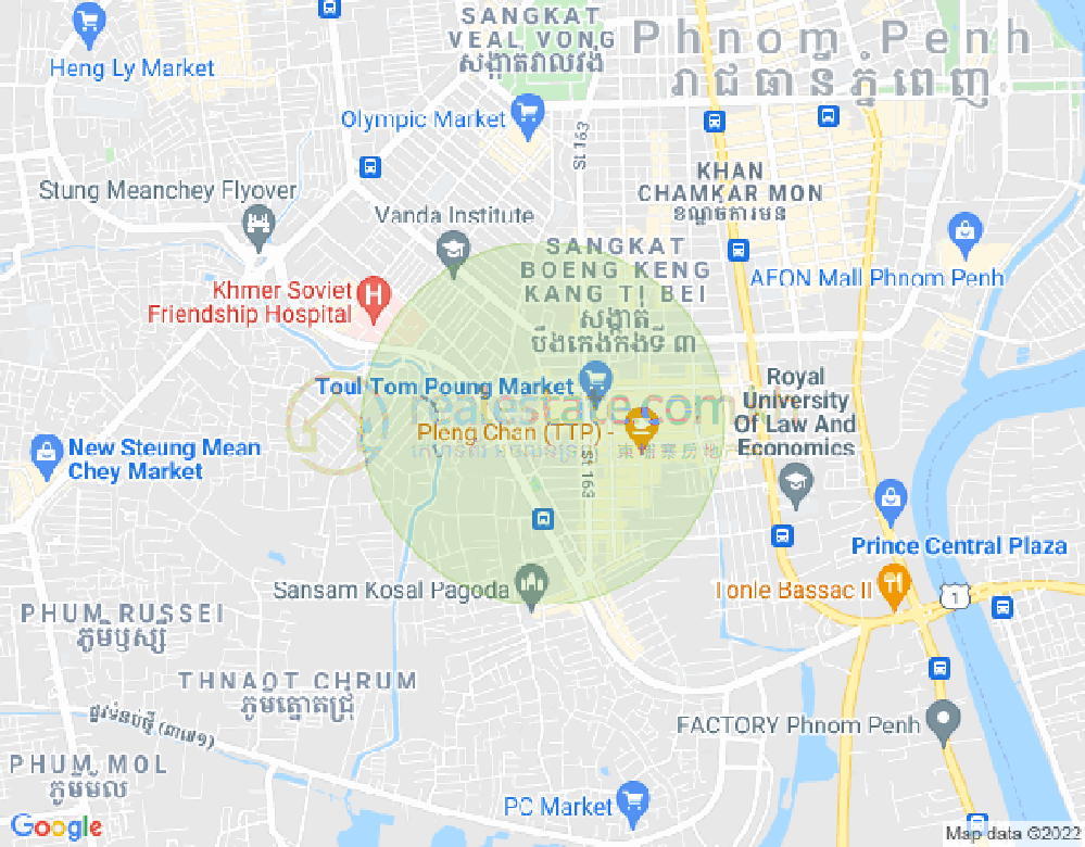 Mapa: Toul Tum Poung 1, Chamkarmon, Phnom Penh