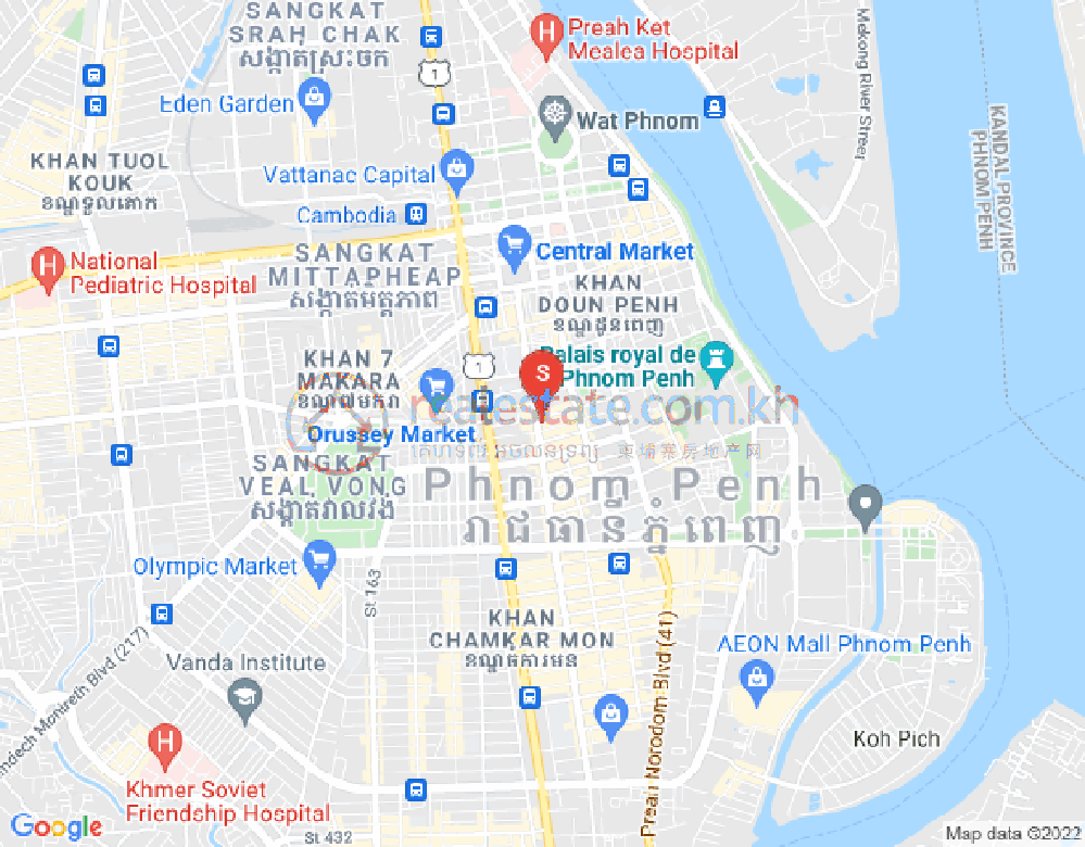 チェイチュムニア, ドーンペン, プノンペンの地図
