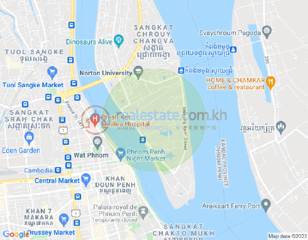 四臂湾分区, 隆边区, 金边地图