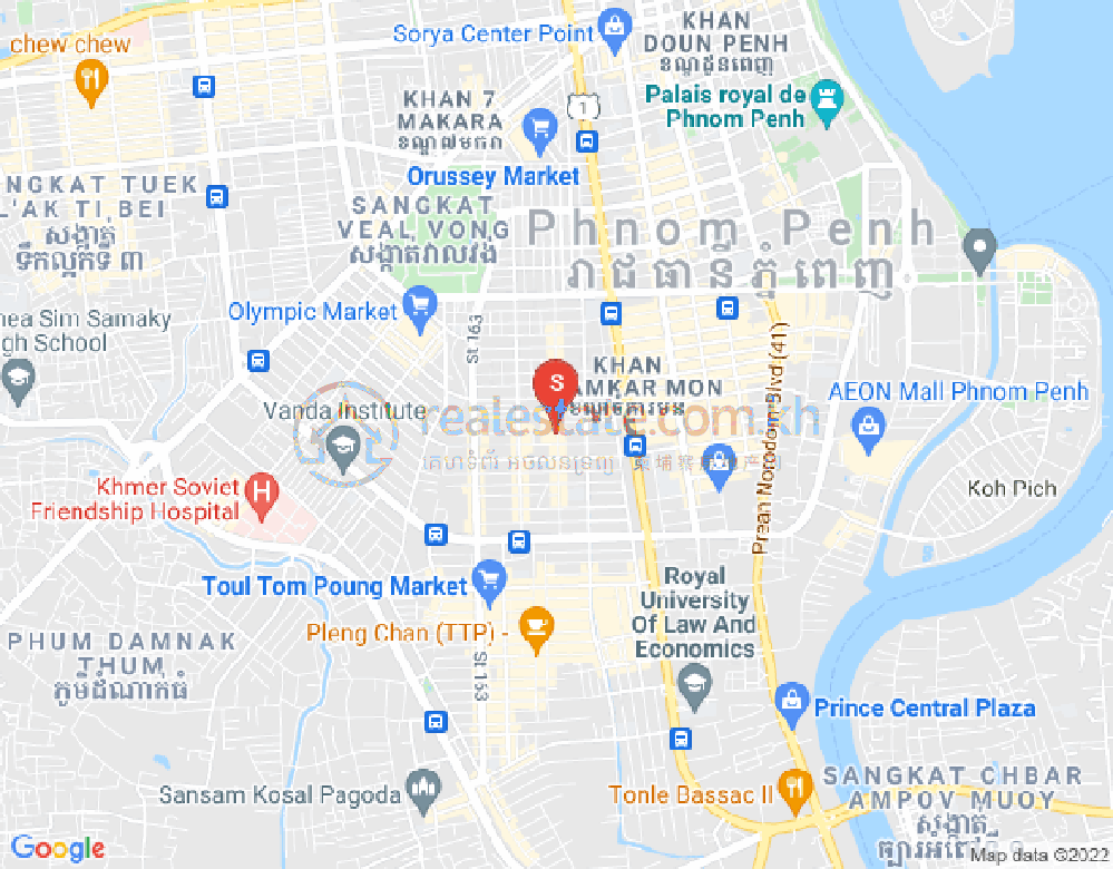 Mapa: BKK 3, Boeng Keng Kang, Phnom Penh