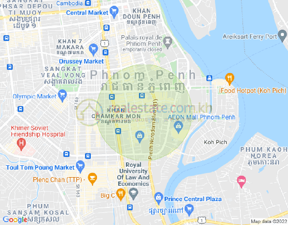 Mapa: BKK 1, Boeng Keng Kang, Phnom Penh