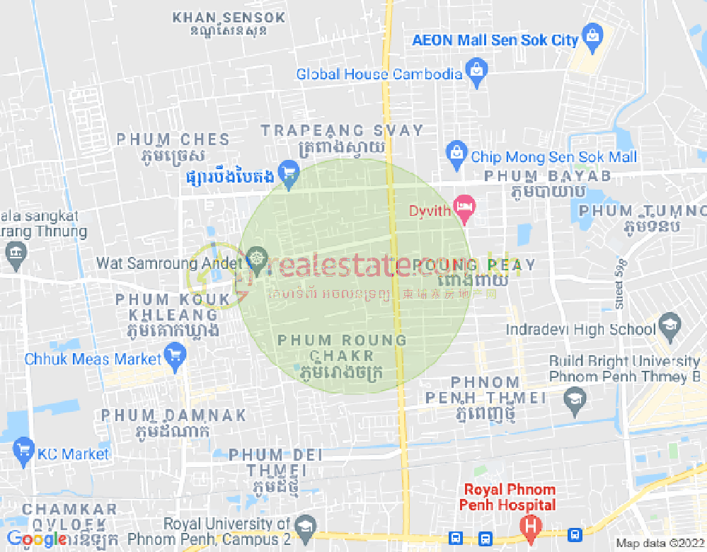 Mapa: Phnom Penh Thmey, Sen Sok, Phnom Penh