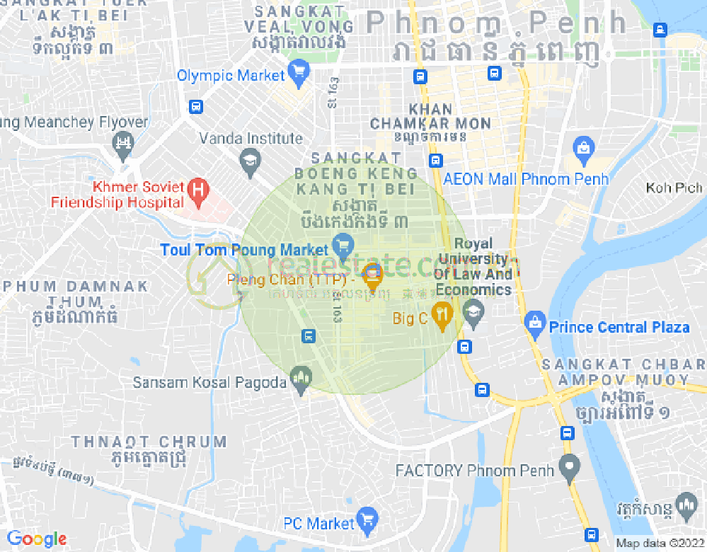 Mapa: Toul Tum Poung 1, Chamkarmon, Phnom Penh