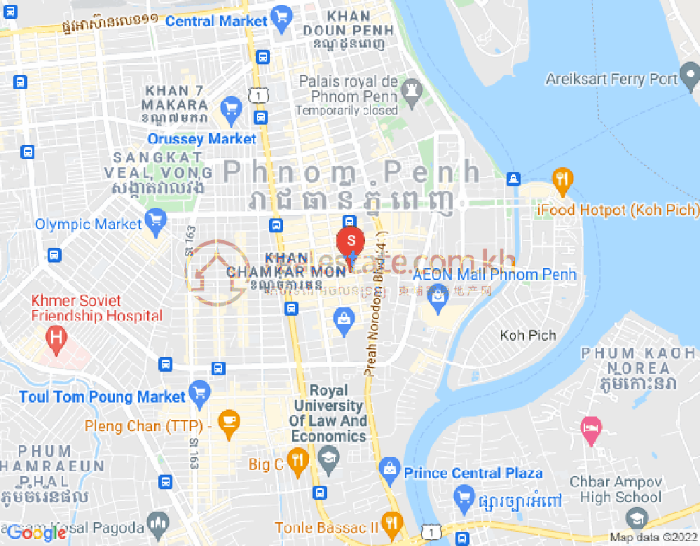 Mapa: BKK 1, Boeng Keng Kang, Phnom Penh