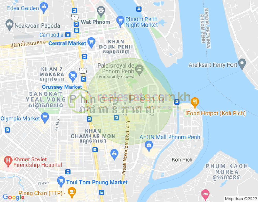 사팔만구역, 룽볜구, 프놈펜 지도