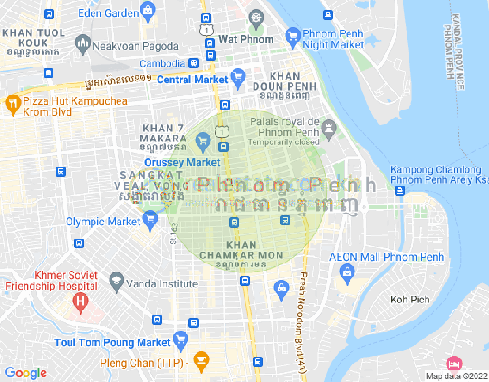 แผนที่ 108, วัดพนม, ดวนป็ญ, พนมเปญ