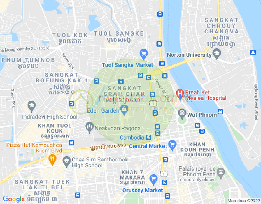 Mapa: 65, Srah Chak, Daun Penh, Phnom Penh