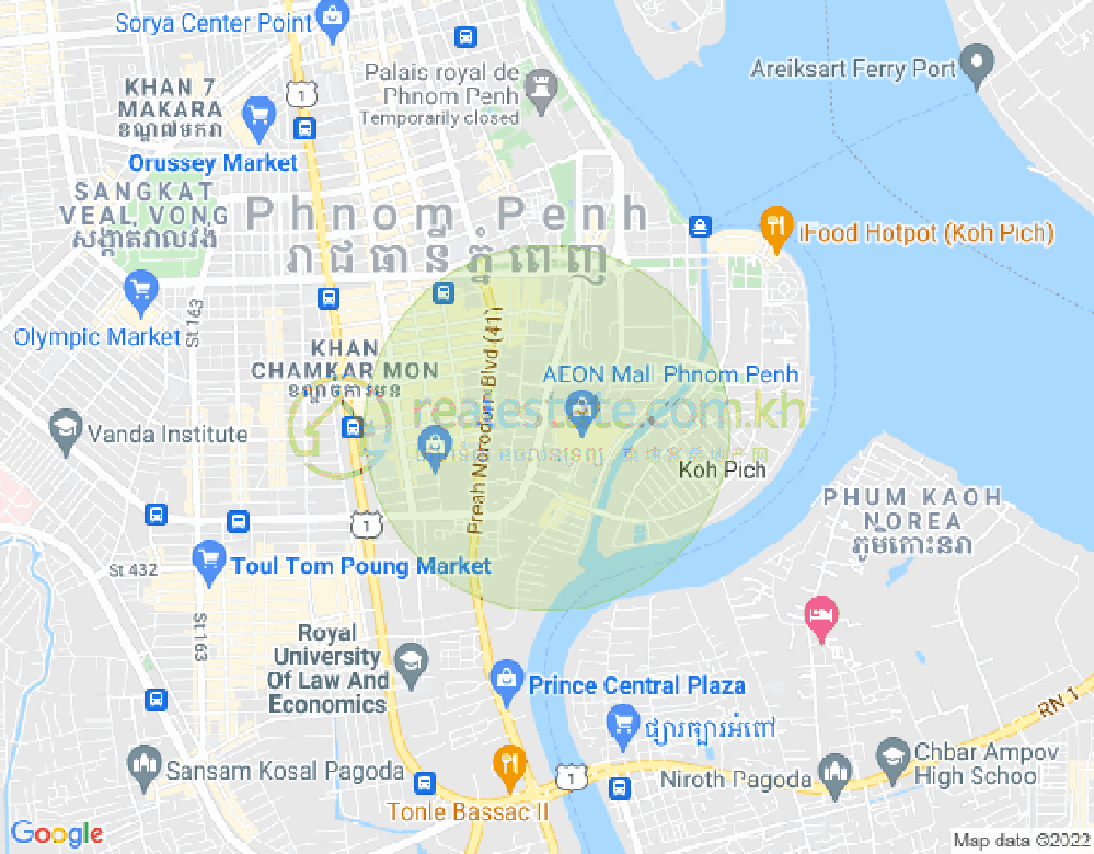 百色河分区, 占卡蒙, 金边地图