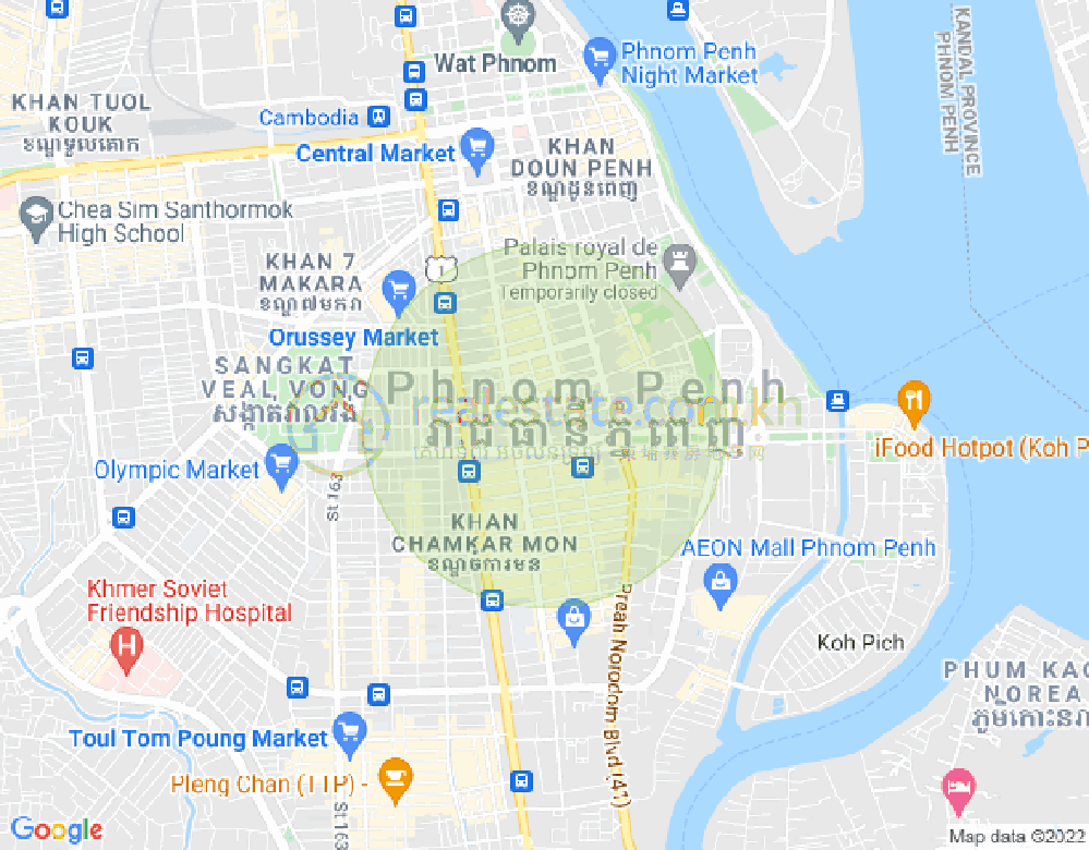 Карта Чакто Мукх, Доун Пень, Пномпень
