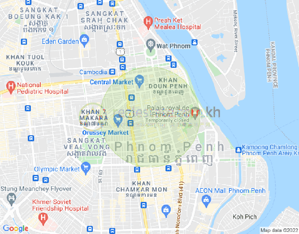 Mapa: Chakto Mukh, Daun Penh, Phnom Penh
