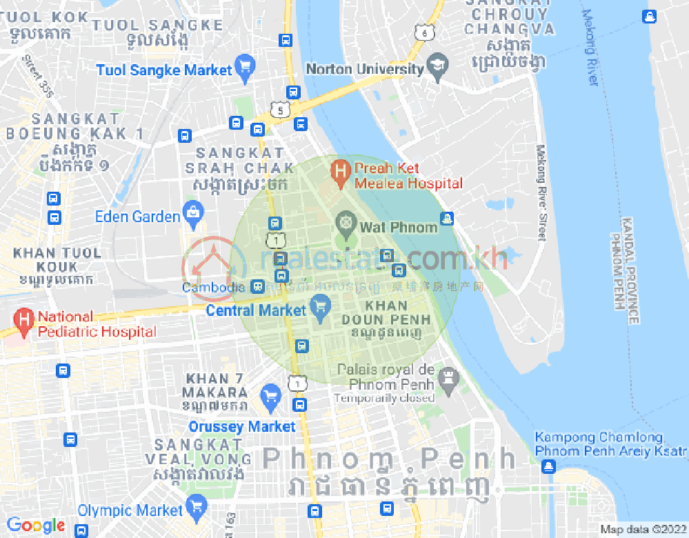 Mapa: 102, Wat Phnom, Daun Penh, Phnom Penh