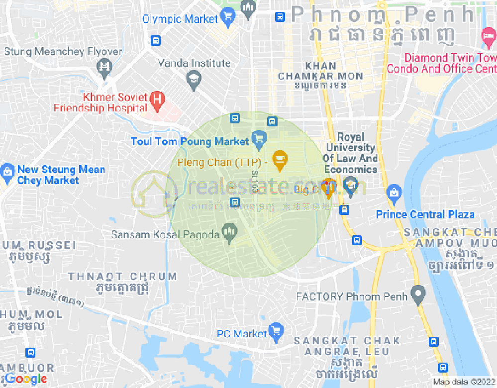 470, トゥールトンポン1, チャムカモン, プノンペンの地図