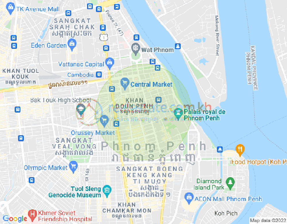 チェイチュムニア, ドーンペン, プノンペンの地図