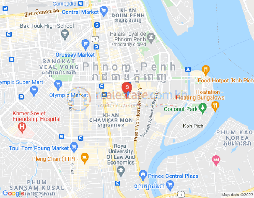 Mapa: BKK 2, Boeng Keng Kang, Phnom Penh