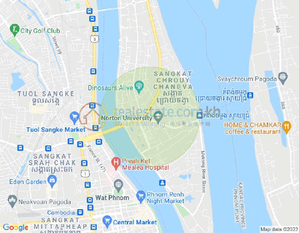 Map of Dabest Properties, Chroy Changvar, Phnom Penh