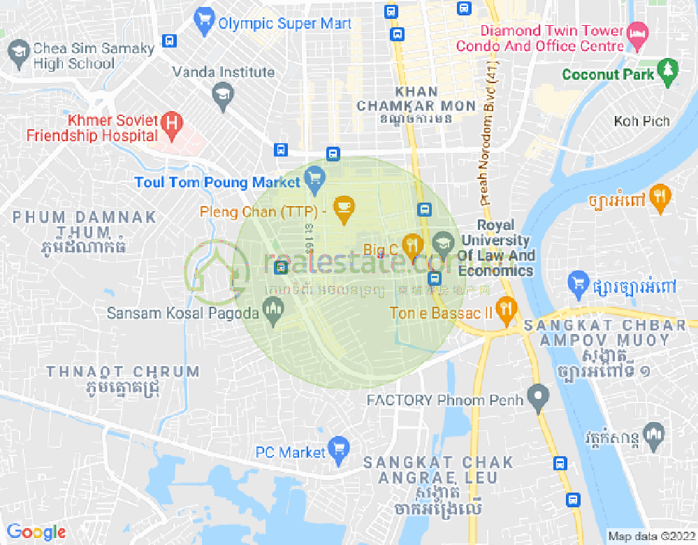 Mapa: Toul Tum Poung 2, Chamkarmon, Phnom Penh