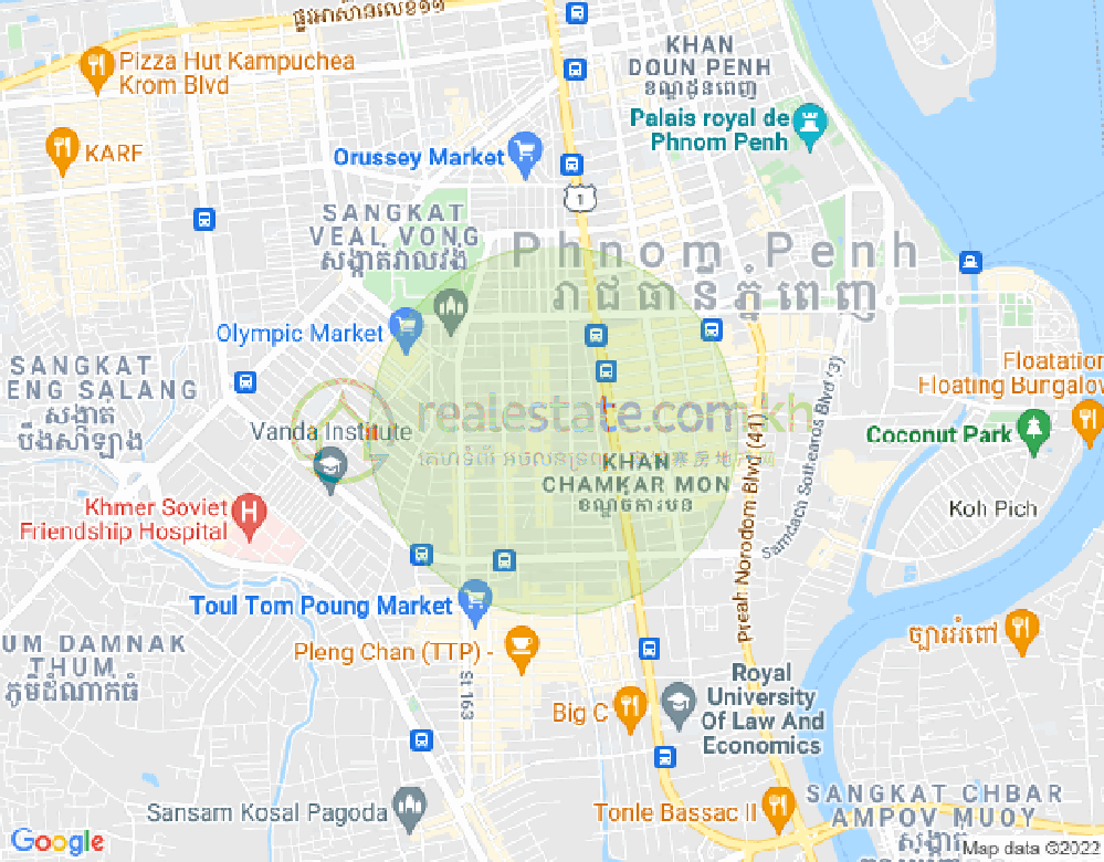 Mapa: BKK 2, Boeng Keng Kang, Phnom Penh