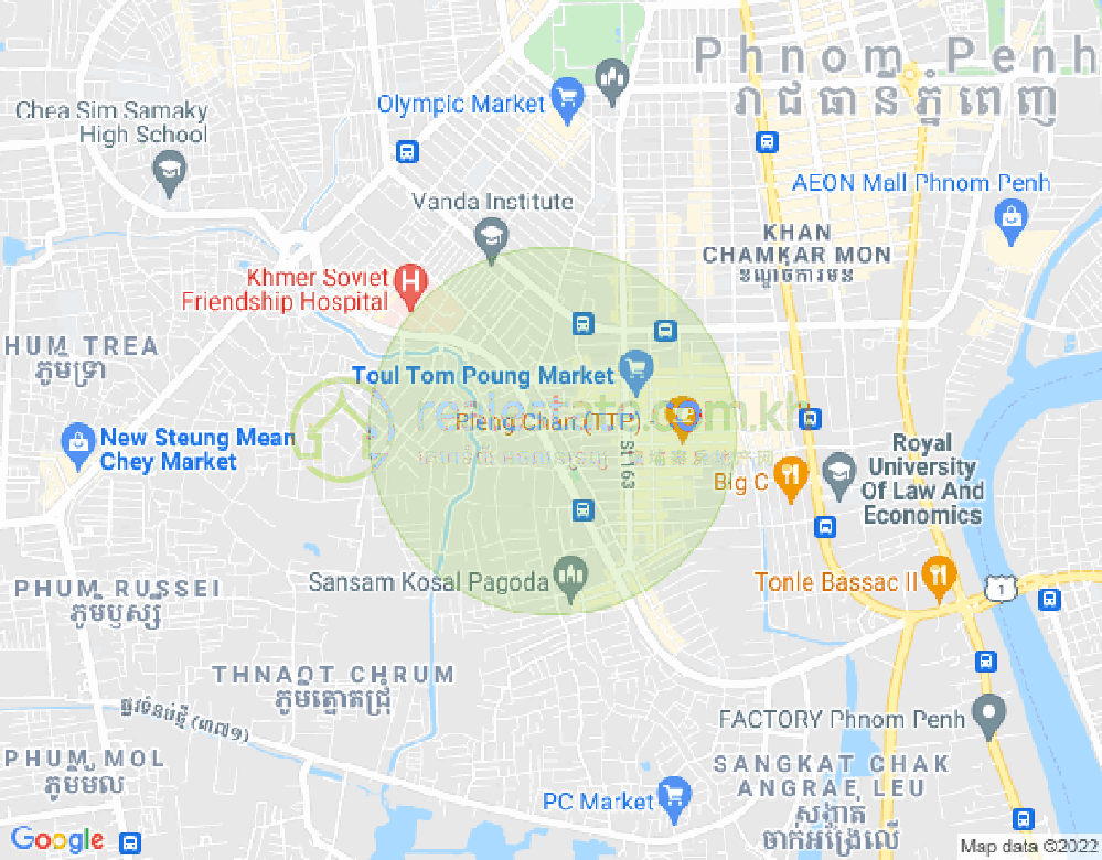 宣邦屯门1, 棉芷区, 金边地图