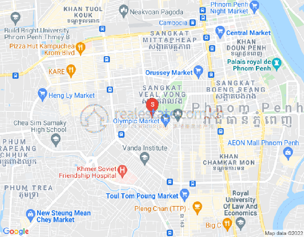 万景岗2分区（BKK2), 波哥堪, 金边地图