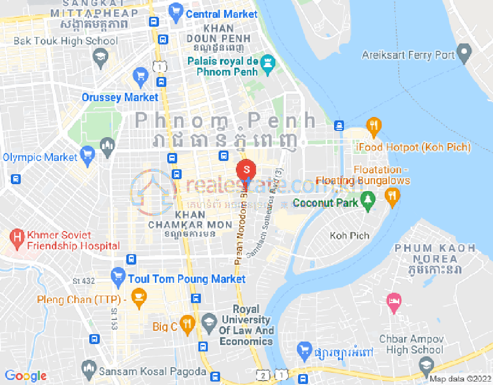 백색하구역, 짬까몬, 프놈펜 지도
