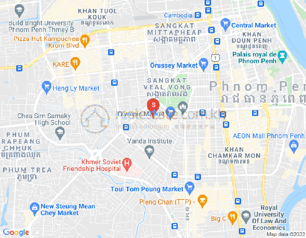 Mapa: BKK 2, Boeng Keng Kang, Phnom Penh