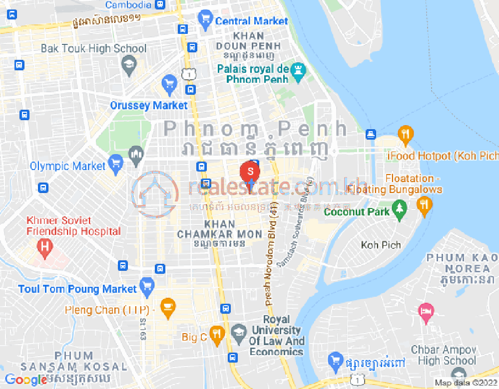 BKK 1, ボンケンコン, プノンペンの地図