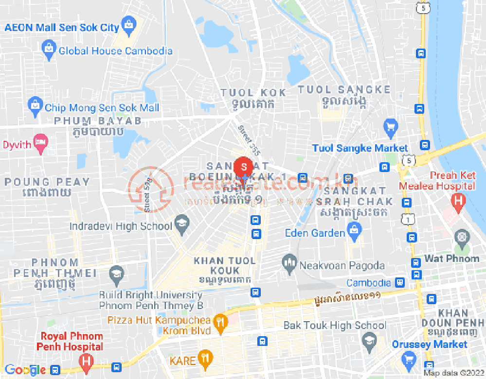 万谷湖1分区, 堆谷区, 金边地图