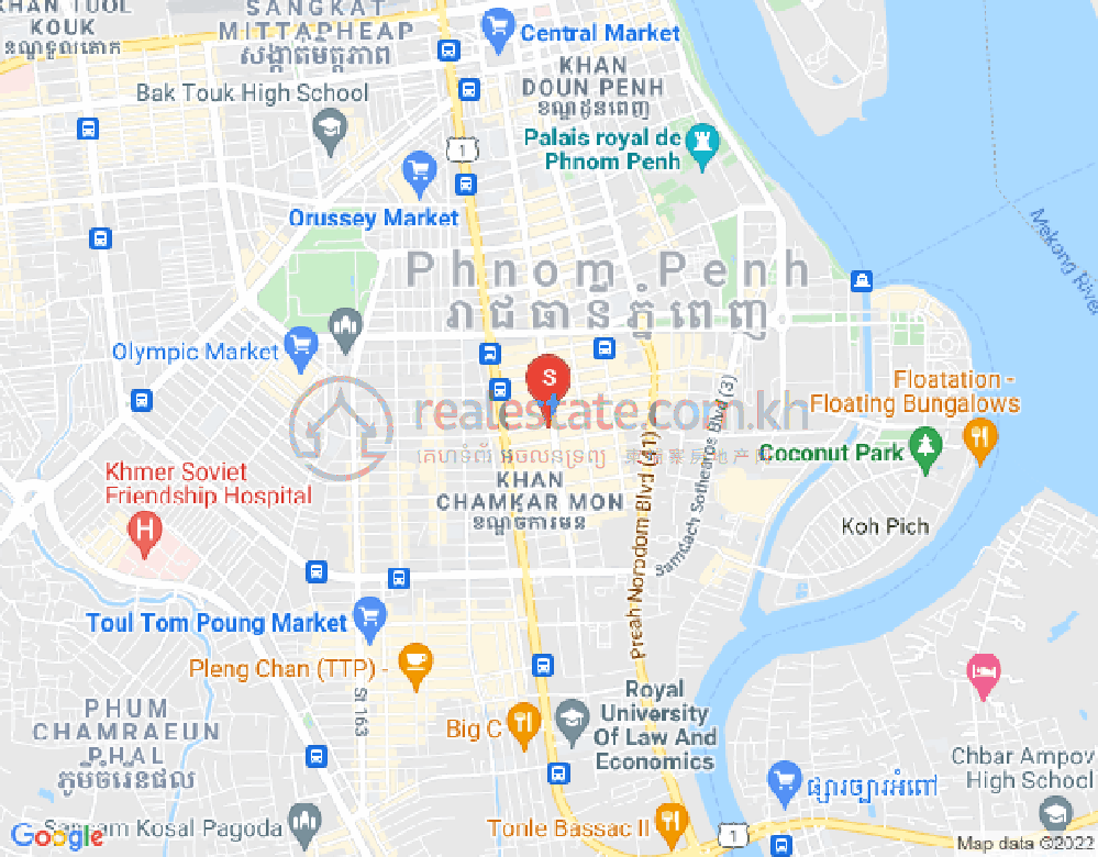 万景岗1分区（BKK1), 波哥堪, 金边地图