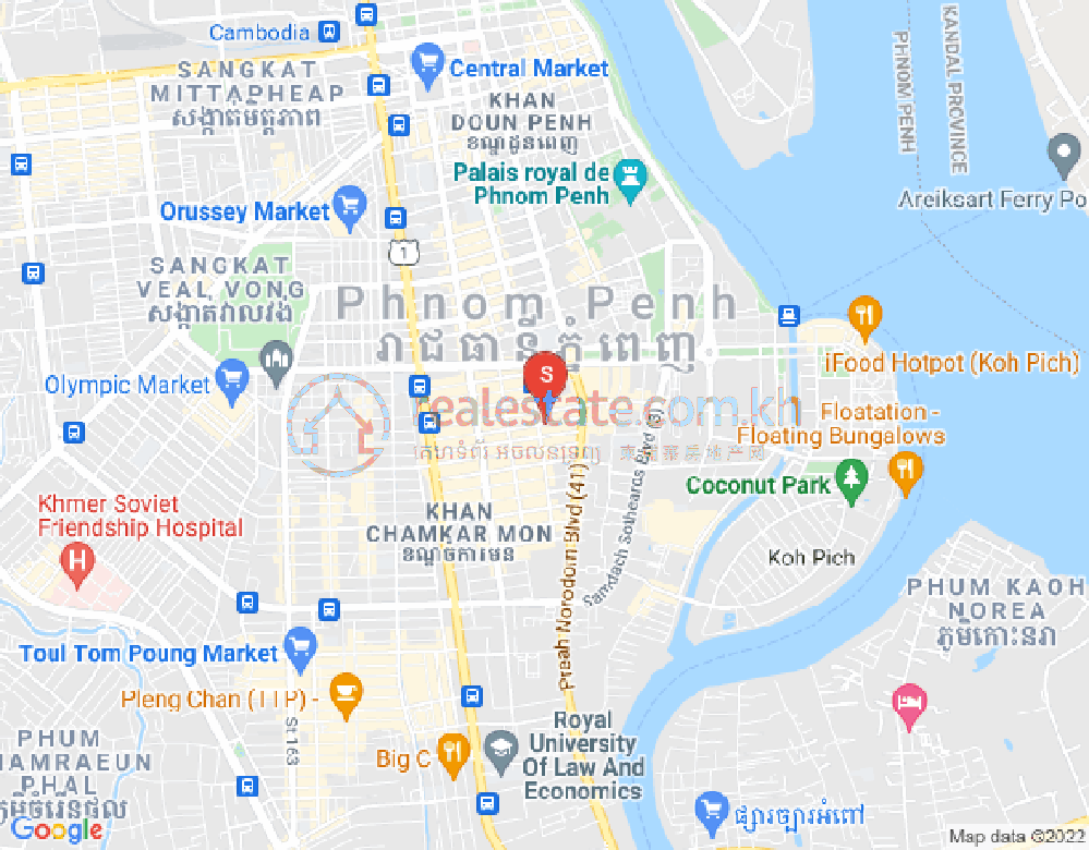 Mapa: BKK 1, Boeng Keng Kang, Phnom Penh