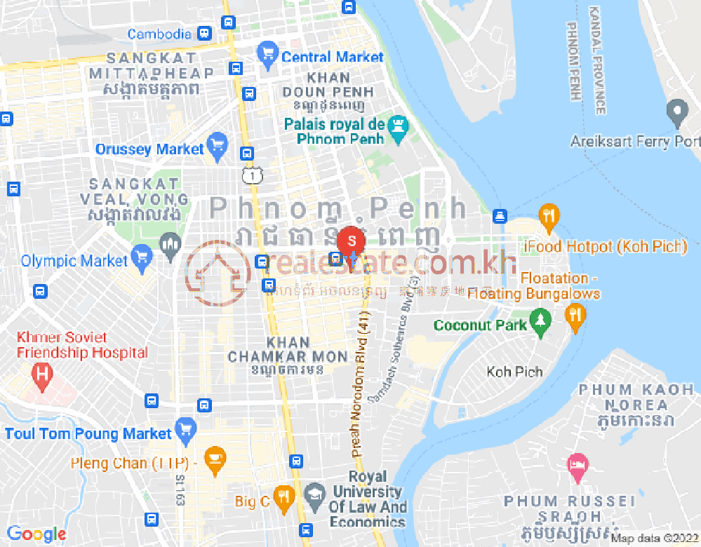 Mapa: BKK 1, Boeng Keng Kang, Phnom Penh