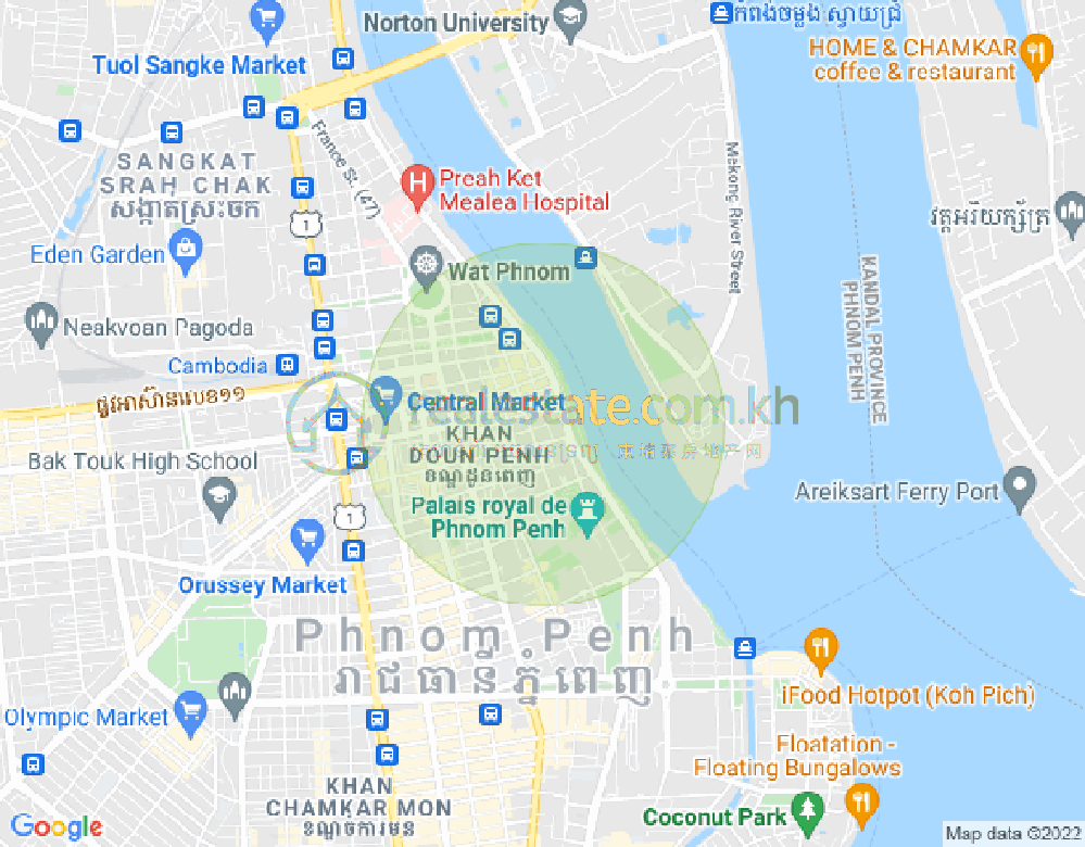 下市仔1分区, 隆边区, 金边地图