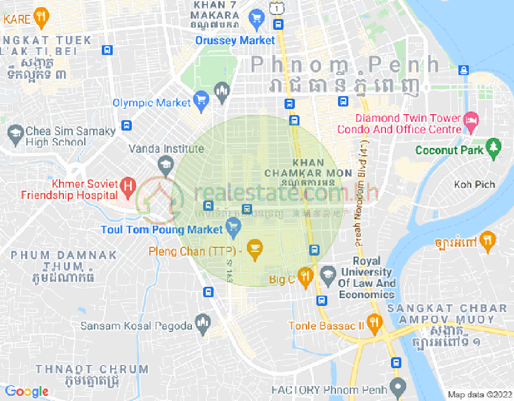 万景岗3分区（BKK3), 波哥堪, 金边地图