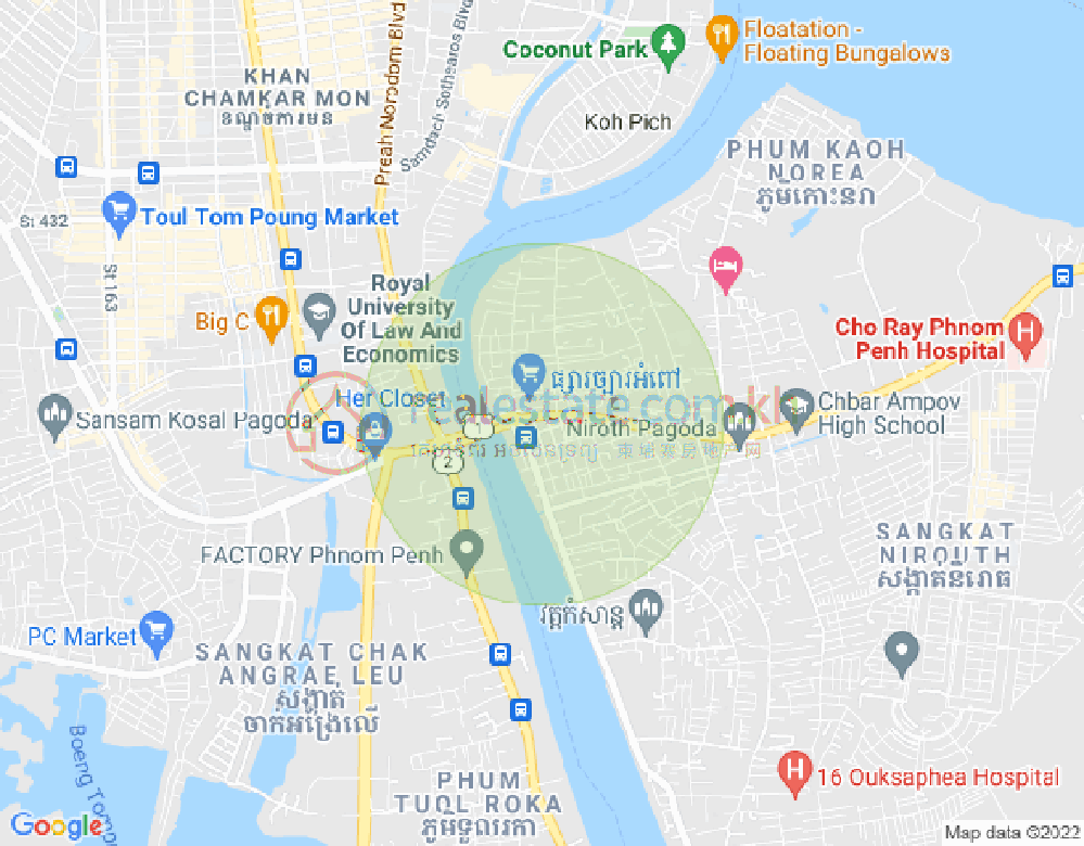 Mapa: Chbar Ampov I, Chbar Ampov, Phnom Penh